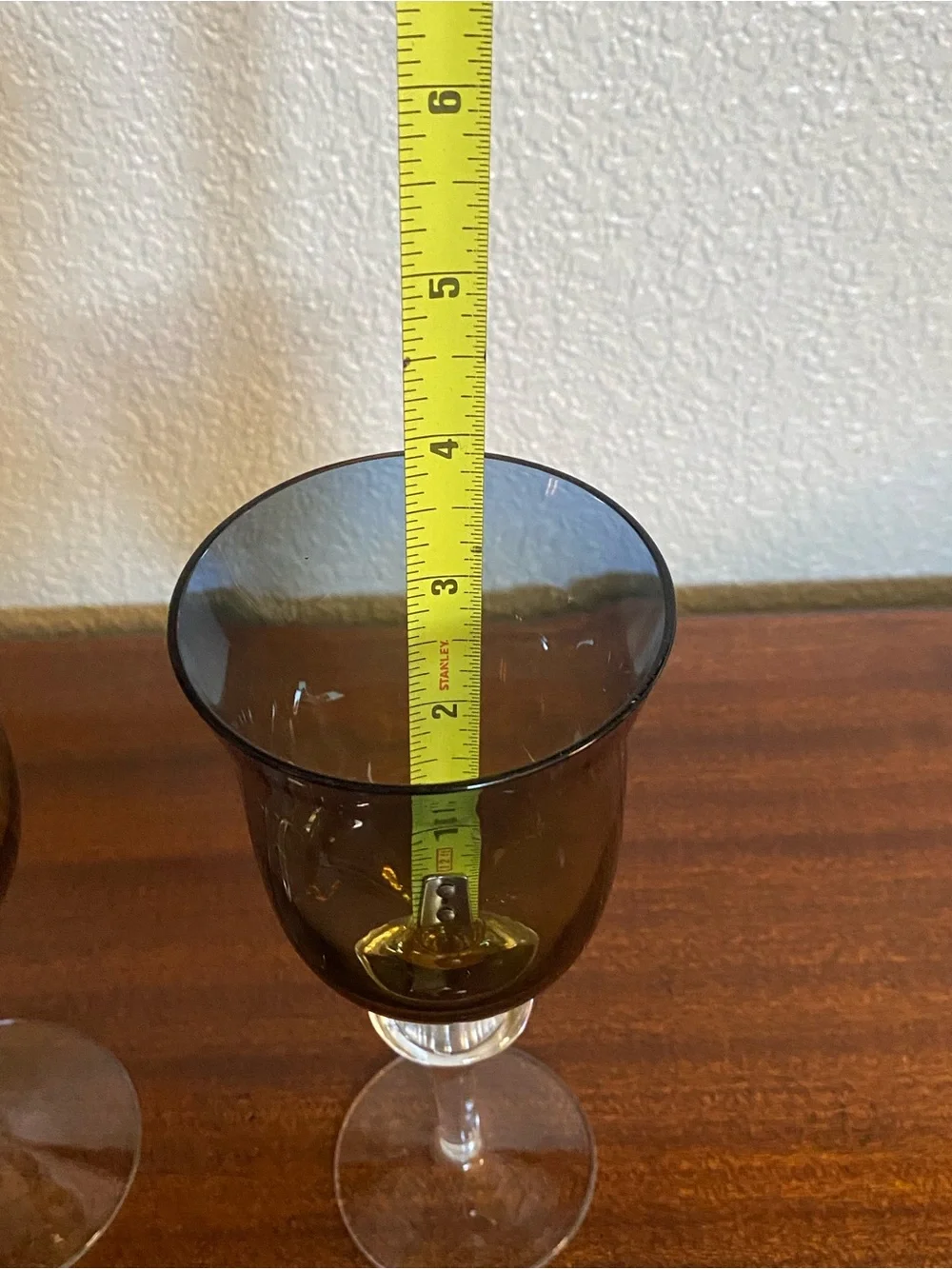 Rare Pair Vtg Ombre Blue & Amber Stemmed water Wine Glasses Handblown Sweden